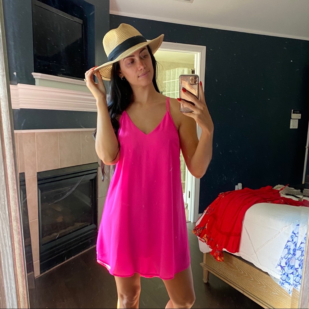 Neon pink summer dress